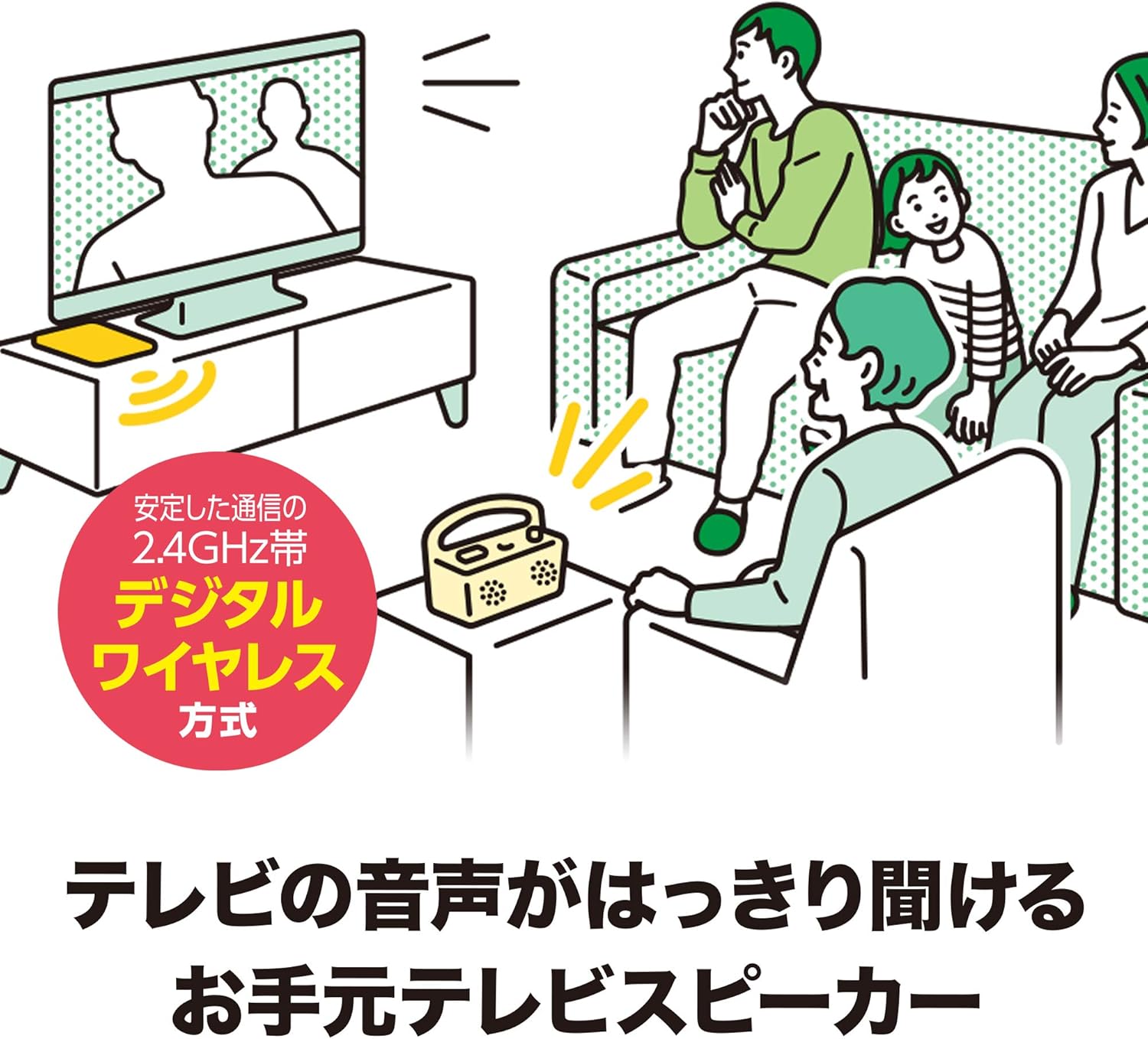 テレビ用ワイヤレス手元スピーカー オーディオテクニカ AT-SP767XTV ホワイト