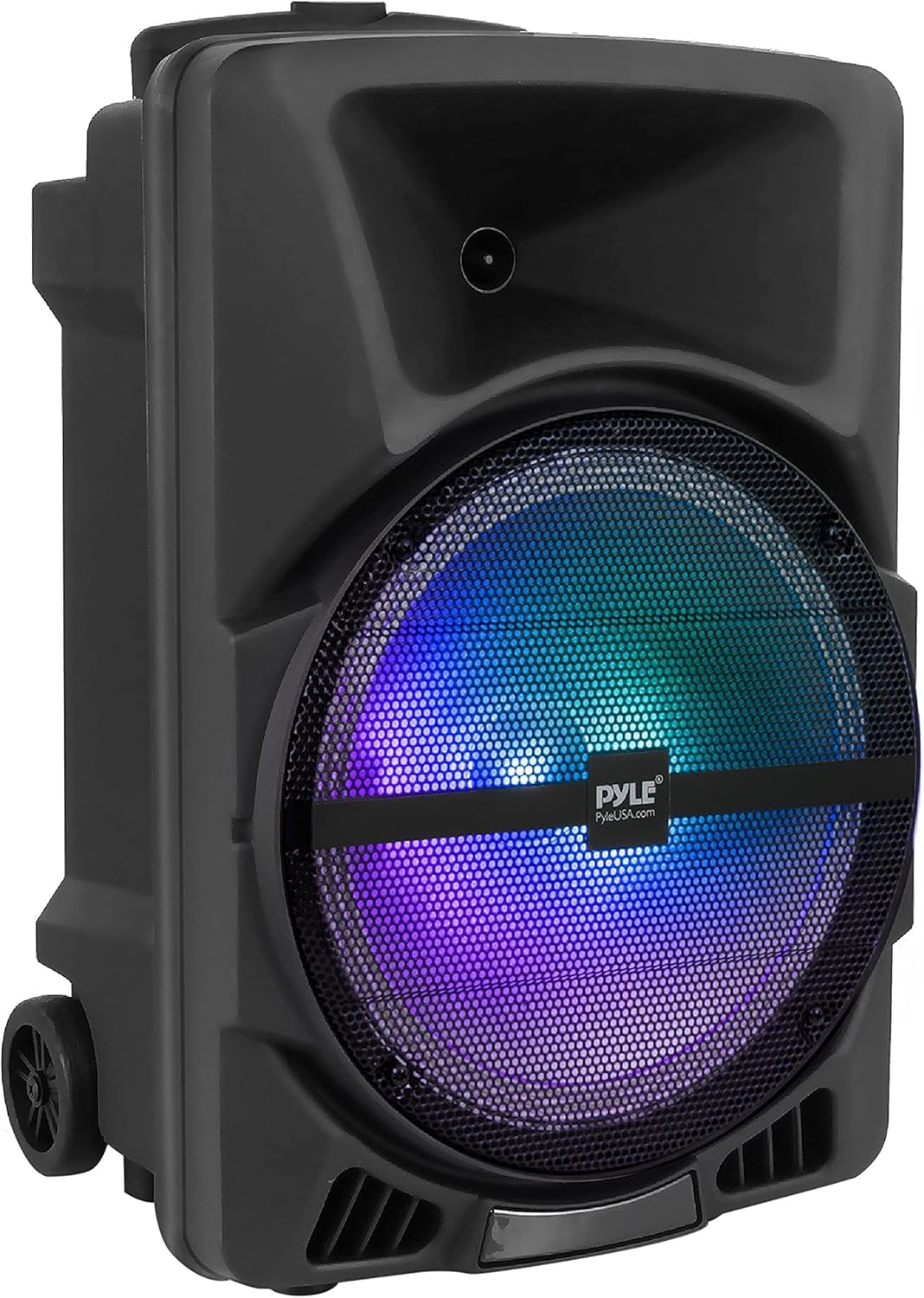 800ワット・ポータブルBluetoothカラオケスピーカー（12インチ・LEDライト付き・リモコン・内蔵充電池）