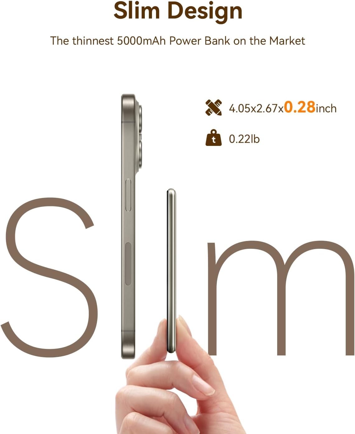 マグセーフ対応 5000mAh モバイルバッテリー 薄型7mm タイプC PD20W iPhone12~16対応