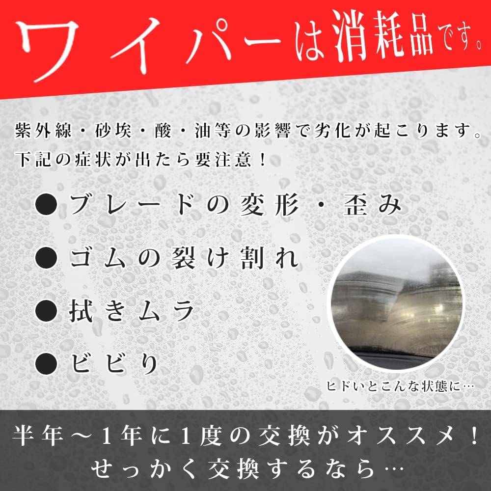 デリカ スペースギア PA・PF系 エアロワイパーブレード 左右2本セット（ゴム付き）