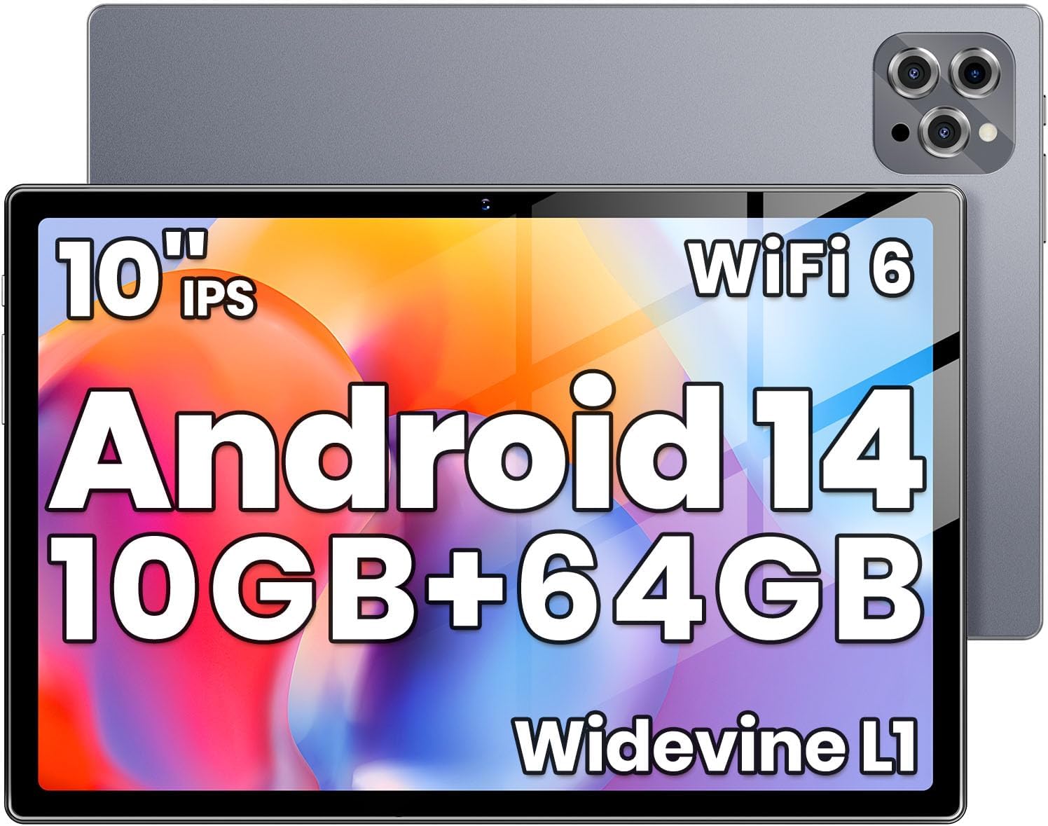 10インチAndroid 14タブレット Wi-Fiモデル 10GB+64GB+1TB拡張 8コアCPU 6000mAh大容量バッテリー