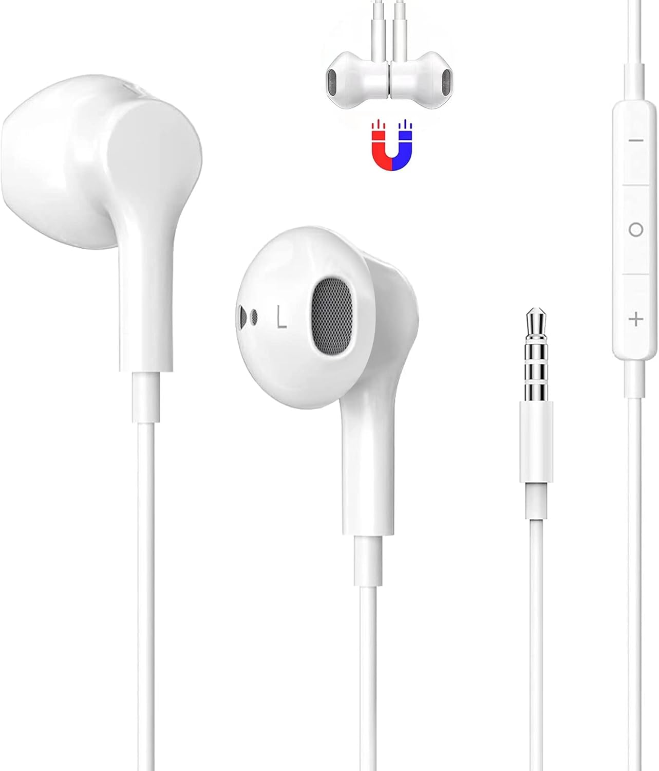 有線イヤホン マイク付き 磁気設計 ノイズキャンセリング 3.5mmジャック ZOOM/YouTube/PC/Android/iOS対応