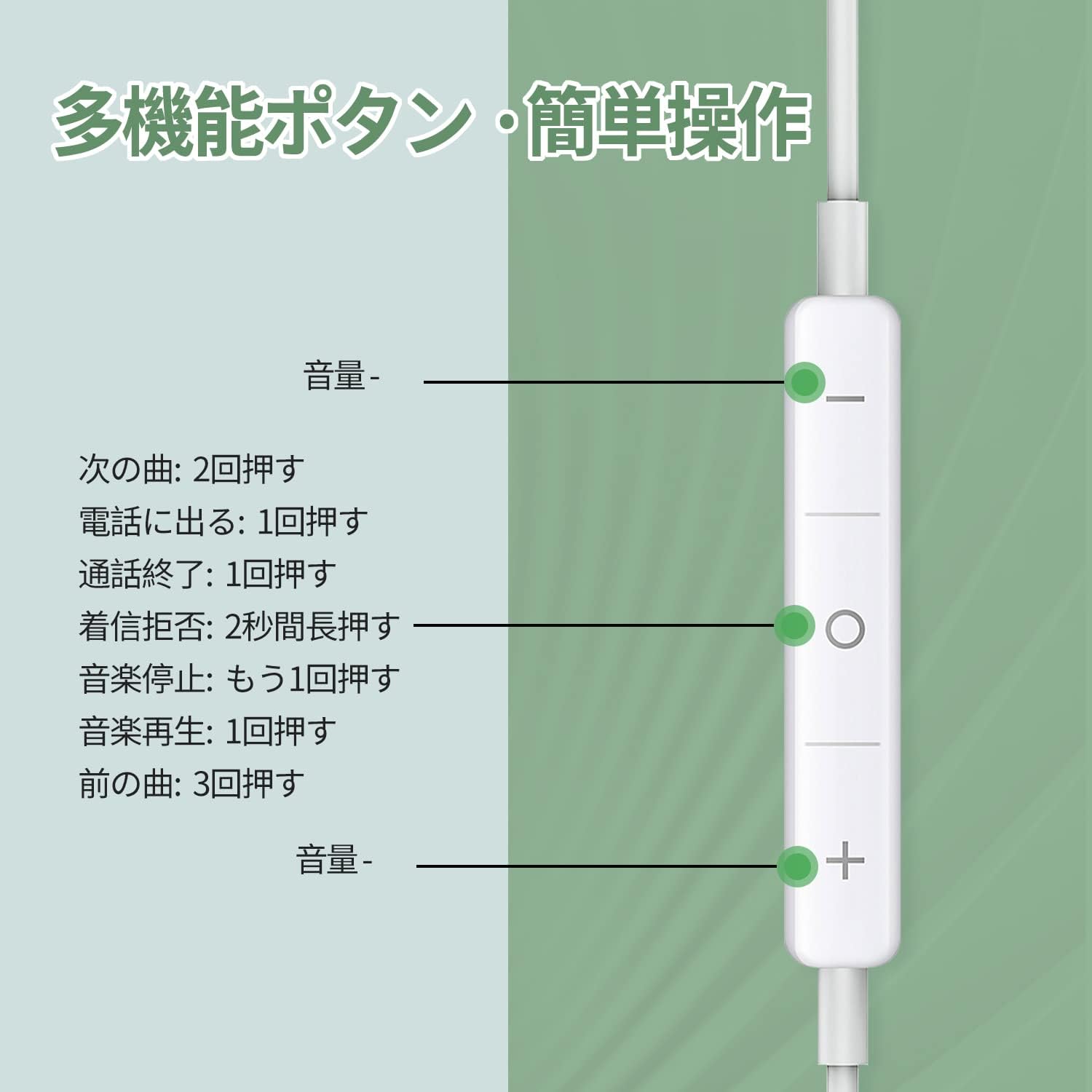 有線イヤホン マイク付き 磁気設計 ノイズキャンセリング 3.5mmジャック ZOOM/YouTube/PC/Android/iOS対応