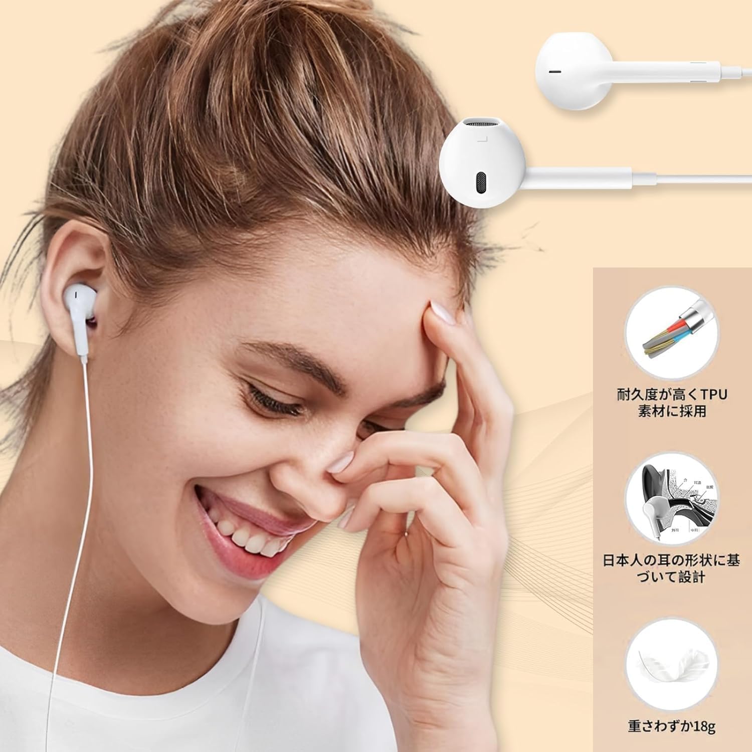 3.5mmジャック HIFI音質 有線イヤホン マイク付き 軽量コンパクト 反響防止 防水 2025最新型