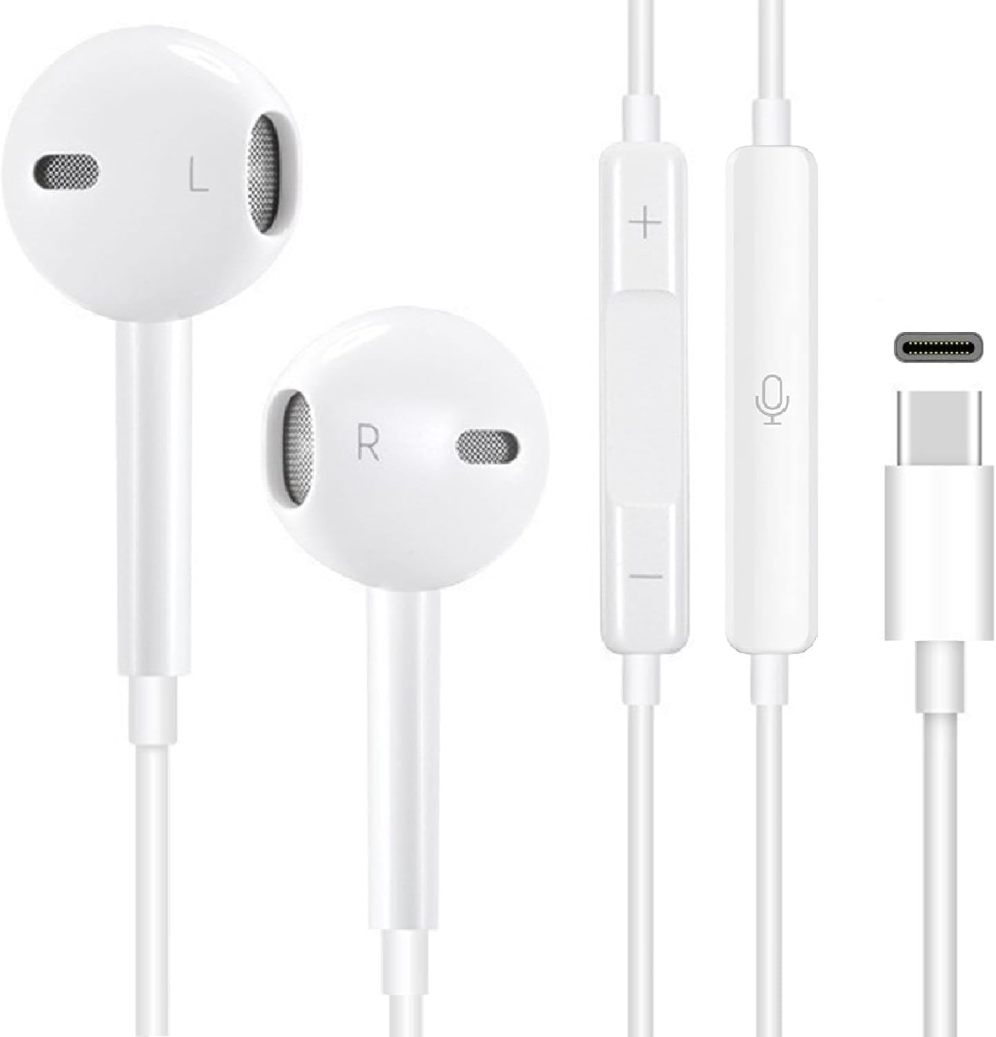 HiFiクリア通話対応 有線タイプCイヤホン マイク付き 人間工学設計 軽量 防水 ハイレゾ対応