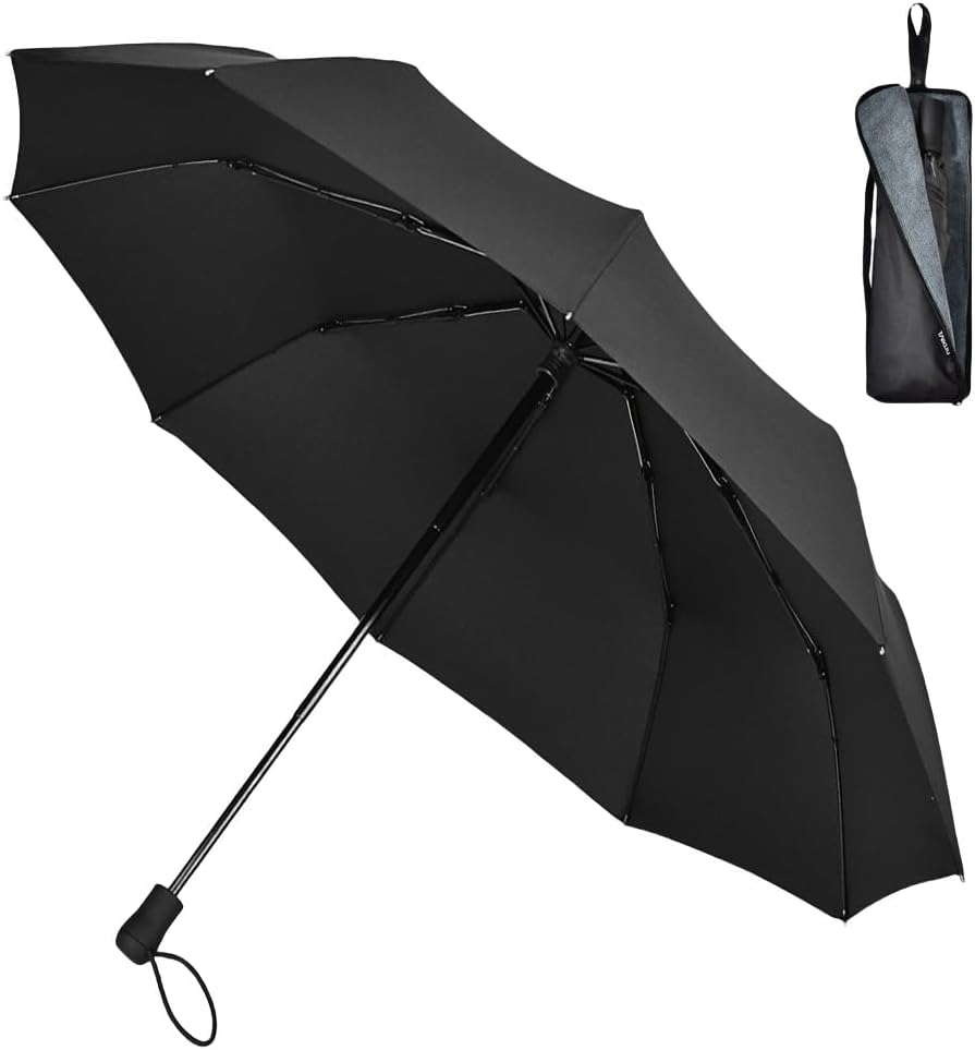 メンズ用軽量大判耐風折りたたみ傘(超撥水・傘ケース付き)