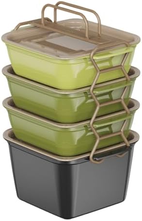 大容量700ml・1400ml和風保温弁当箱4個セット - 持ち運び便利な軽量・汁漏れ防止