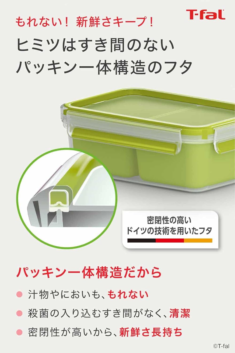 マスターシール トゥ ゴー 550mL 保存容器 弁当箱 密閉仕切り付き 30年保証