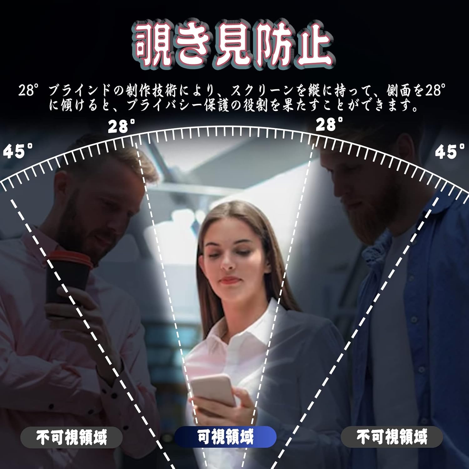 iPhone11/XR ガラスフィルム 旭硝子製 覗き見防止 自動吸着 9H硬度【ガイド枠付き・1枚入】