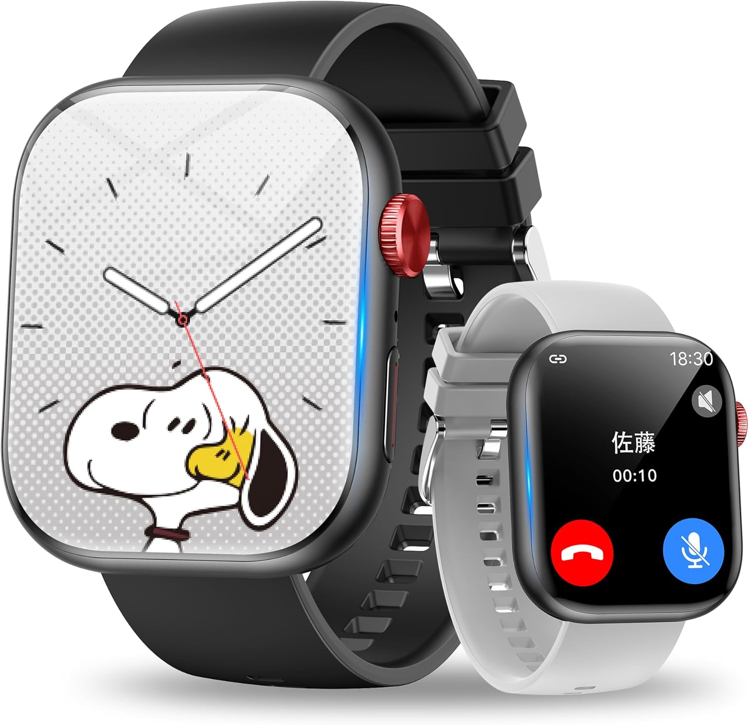 スマートウォッチ 進化モデル 2.01インチ大画面 Bluetooth通話 GPS機能 IP67防水 レディース メンズ ブラック