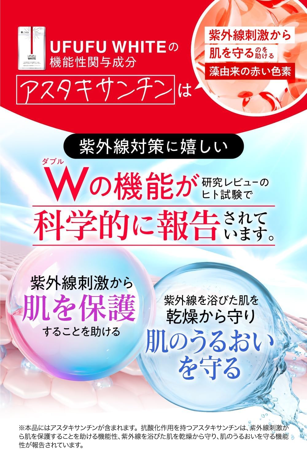 紫外線対策サプリ UFUFU WHITE 30日分 機能性表示食品