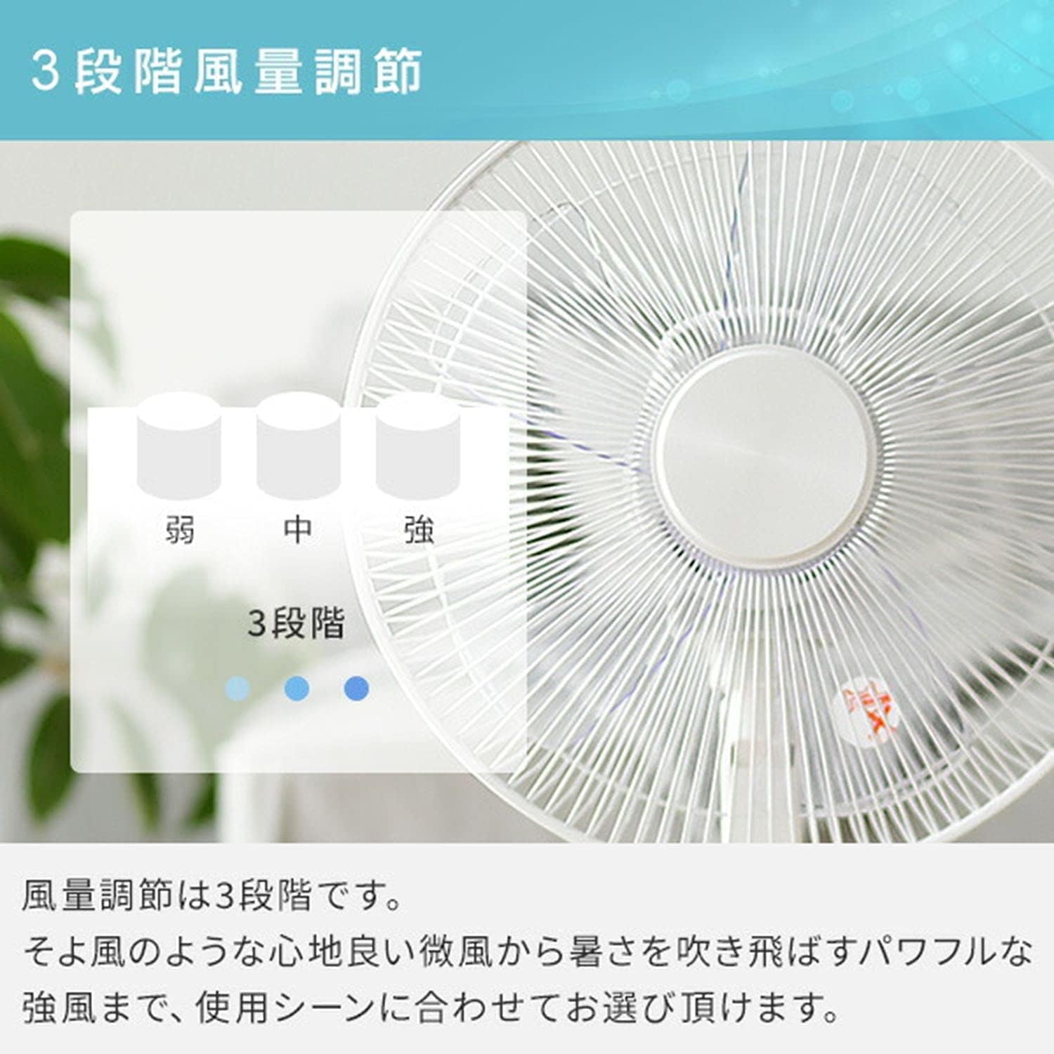 リビング用タイマー付き扇風機 ホワイト YLT-AG30E(W) 風量調節3段階