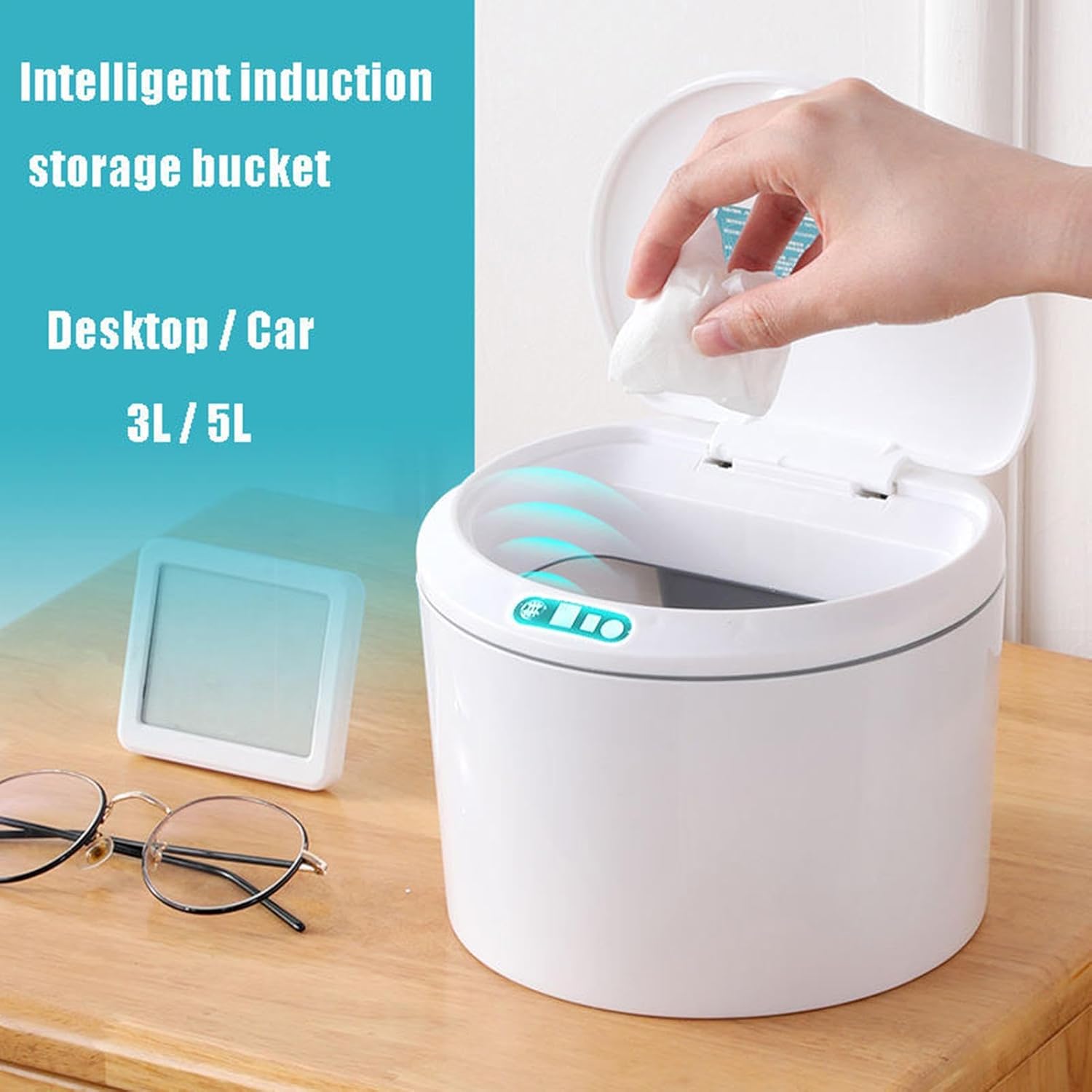 USB充電式タッチレスゴミ箱 3L - バスルーム・キッチン用