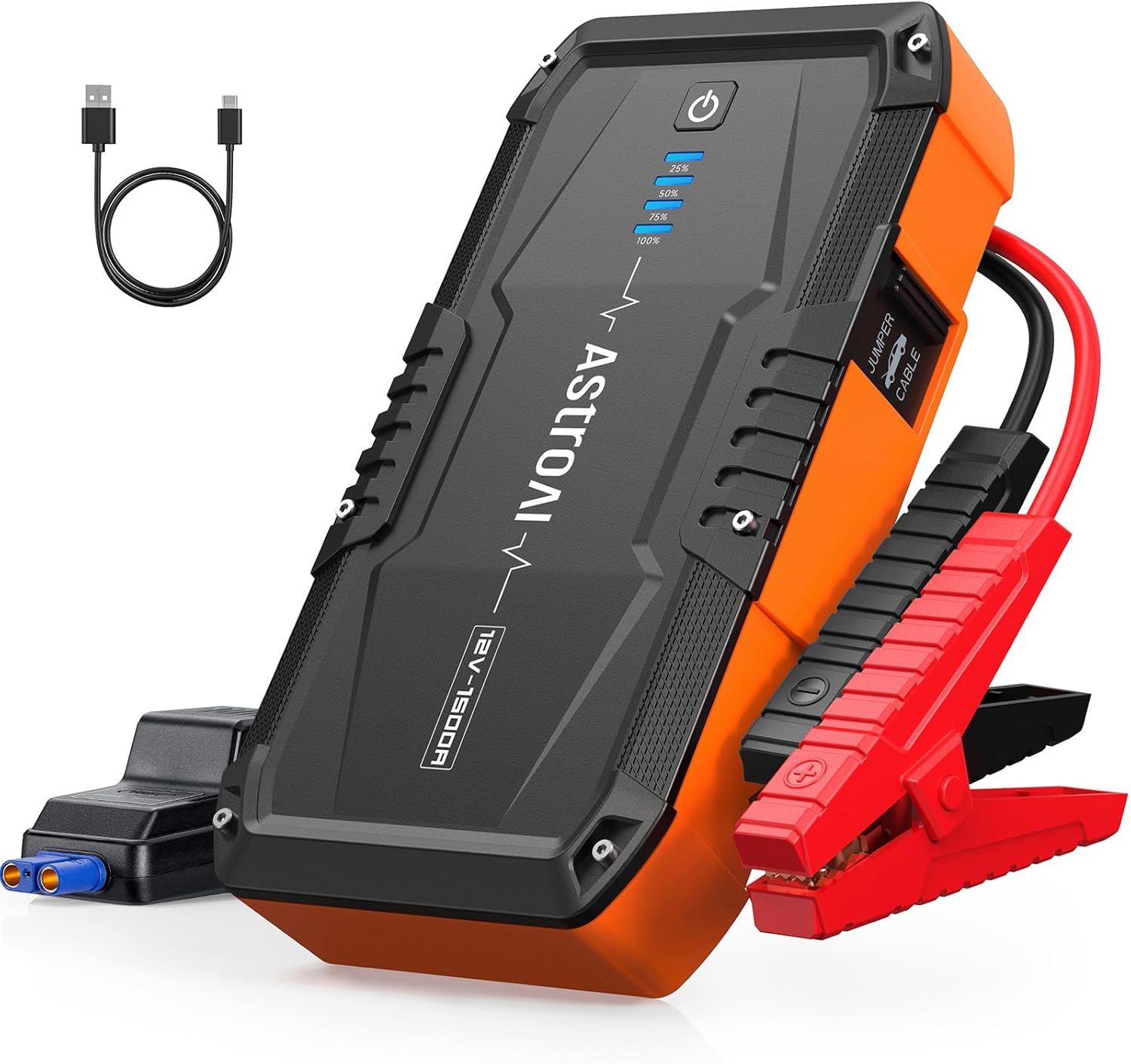 父の日向け AstroAI S8 車用ジャンプスターター 10000mAh 1500Aピーク電流 PSE認証 USB-C付き