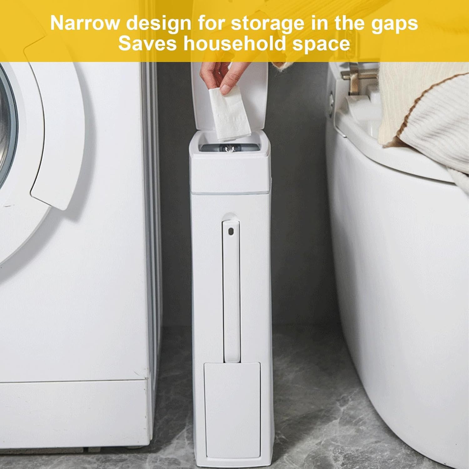 狭いバスルーム用4.5Lフリップリッドゴミ箱とトイレブラシセット