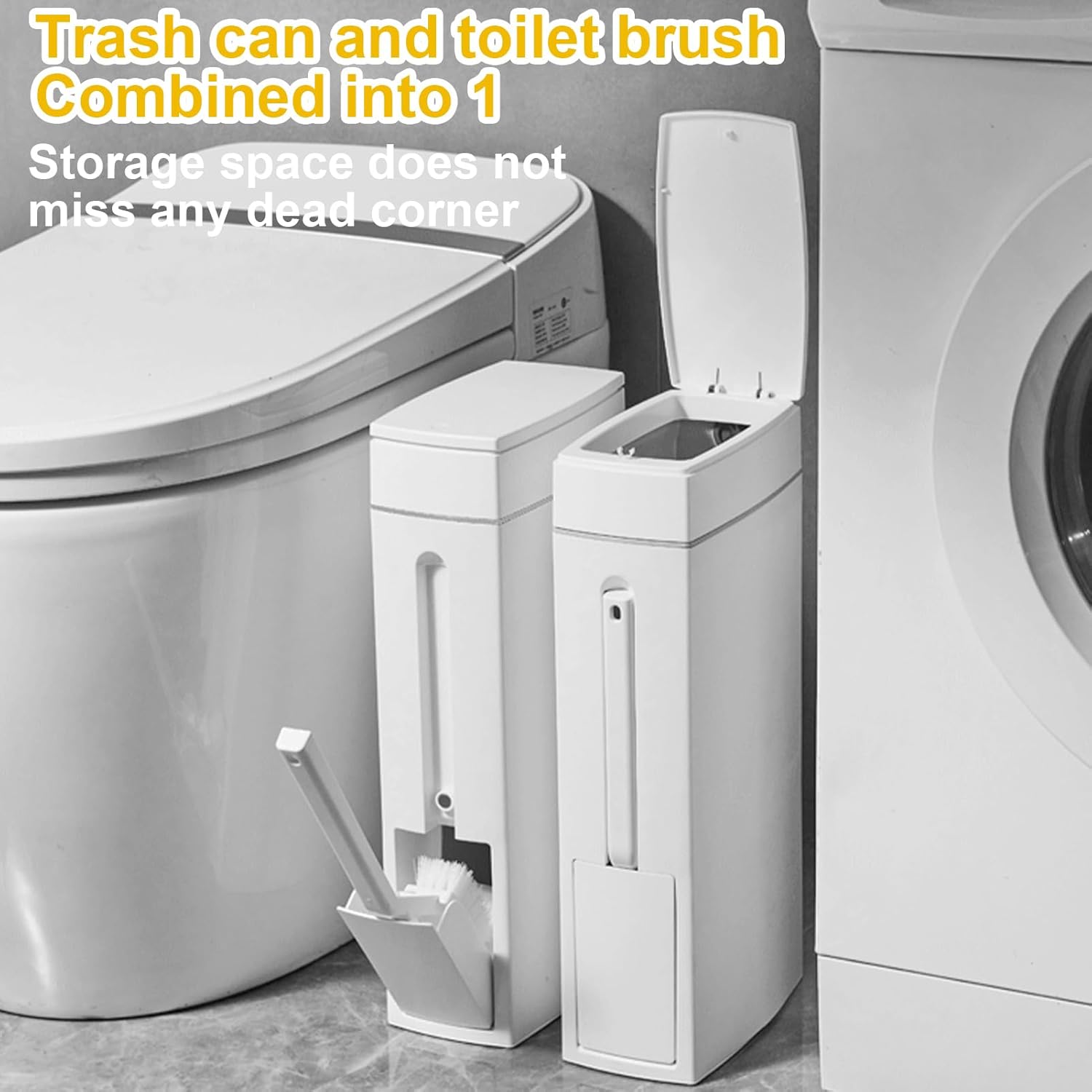 狭いバスルーム用4.5Lフリップリッドゴミ箱とトイレブラシセット