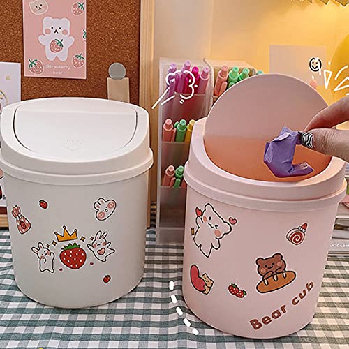 抹茶グリーン ステンレス製 360度回転 卓上ゴミ箱 フタ付き 1.5L