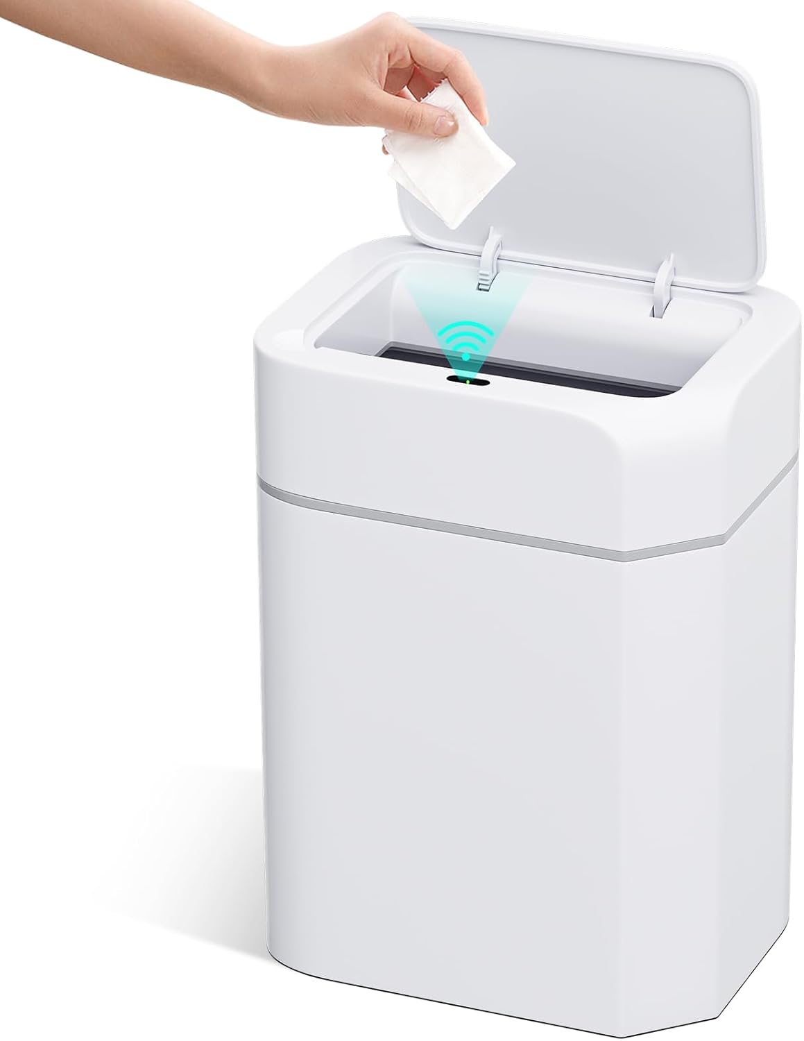 自動開閉式ふた付きスリムゴミ箱 12L 防臭・静音タイプ【2024新型】ホワイト