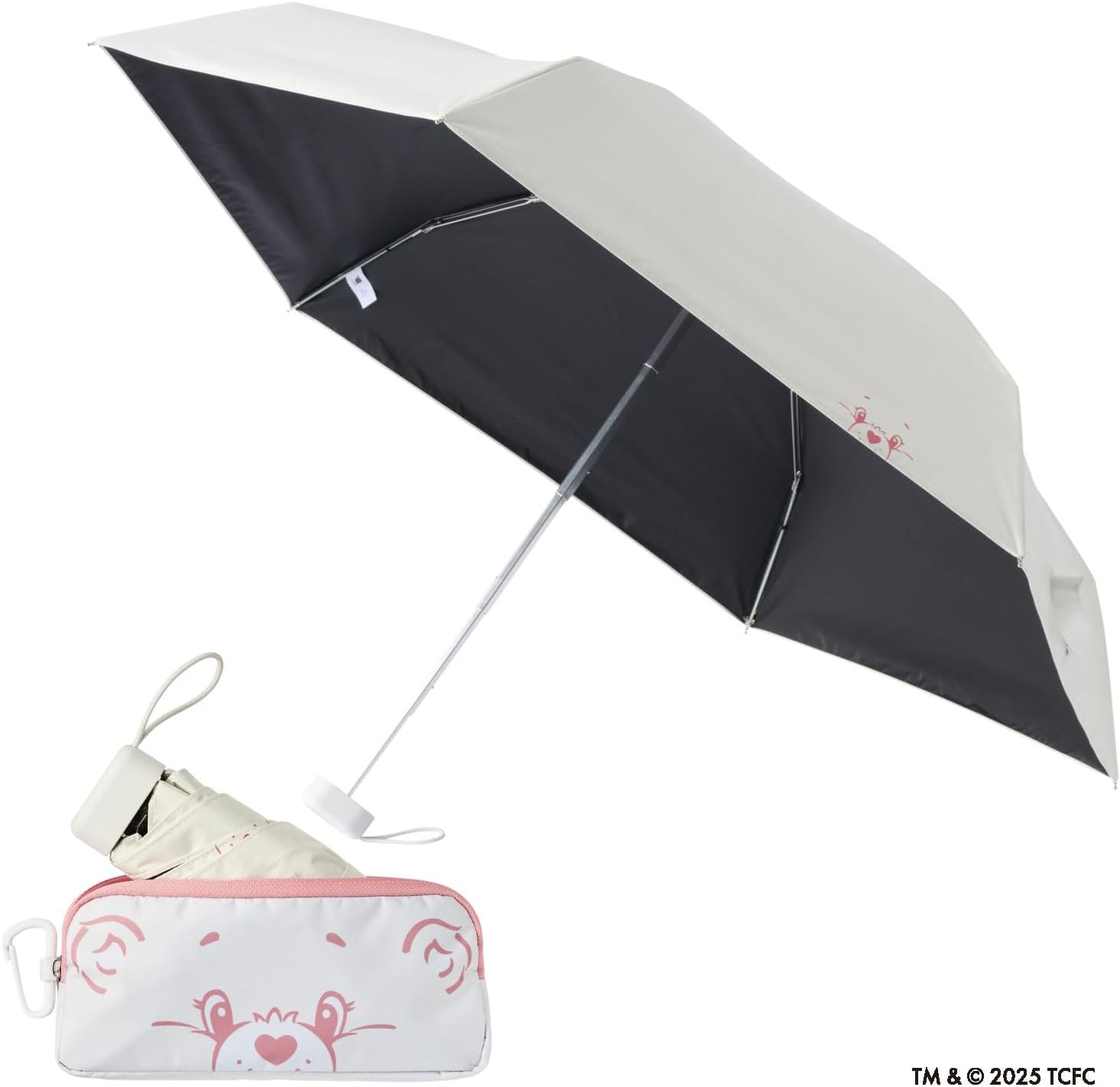 ケアベア 折りたたみ日傘 UVカット 晴雨兼用 コンパクトケース付き