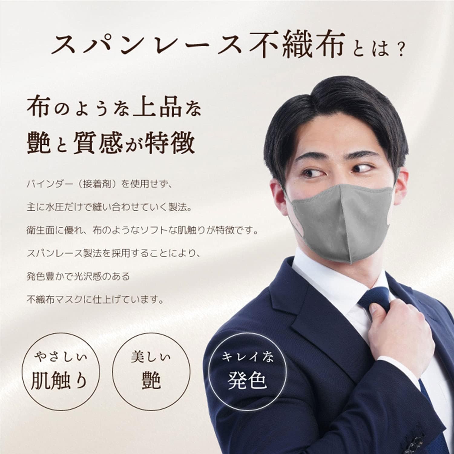 iSDG 立体型スパンレース不織布カラーマスク ホワイト 30枚入