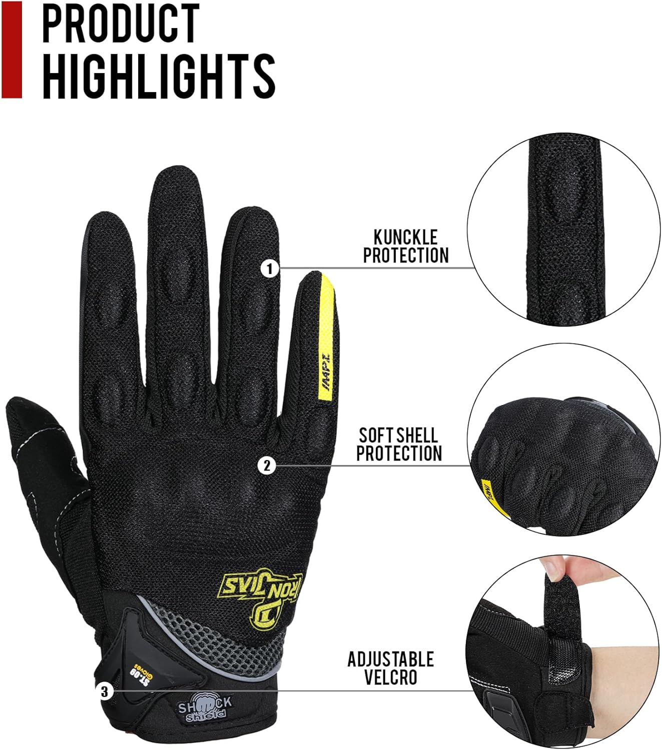 夏用メッシュ通気性バイクグローブ タッチパネル対応 男女兼用