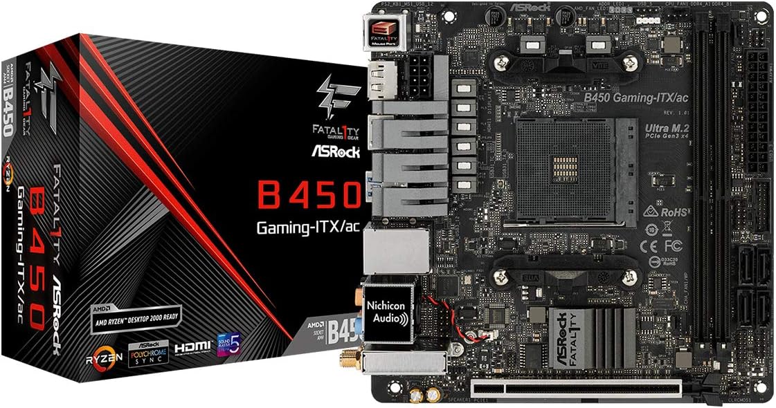 ASRock マザーボード B450 Gaming-ITX/ac (AMD Ryzen AM4対応)【国内正規代理店品】