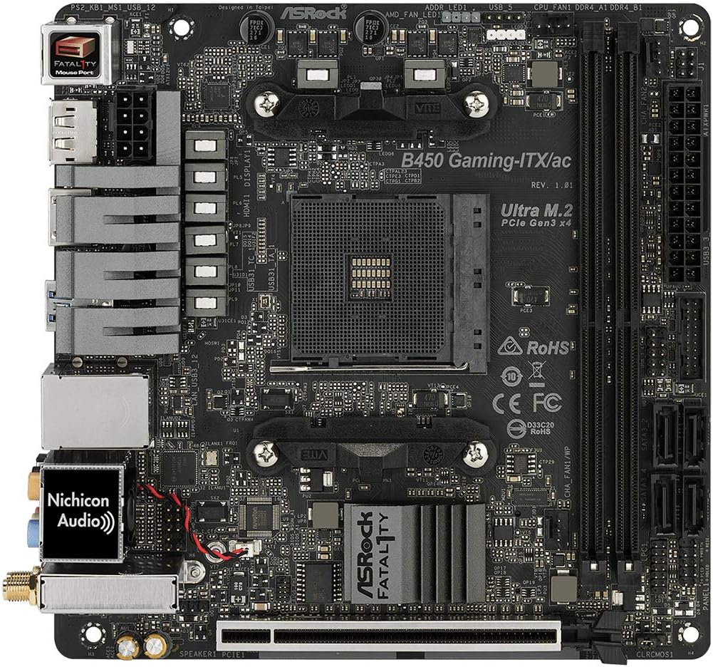 ASRock マザーボード B450 Gaming-ITX/ac (AMD Ryzen AM4対応)【国内正規代理店品】