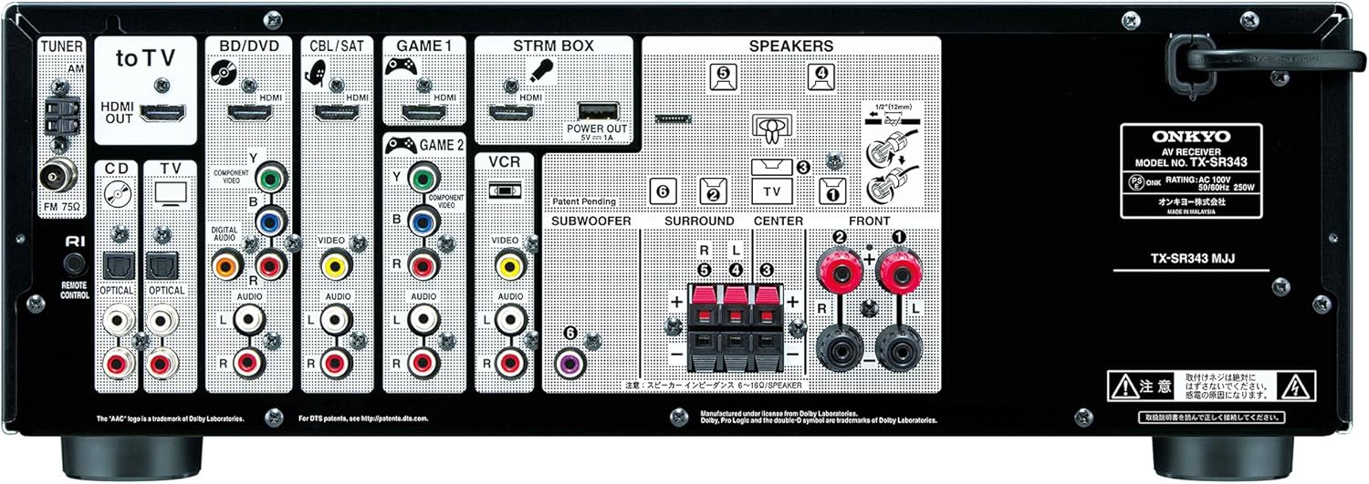 Bluetooth対応 5.1ch AVレシーバー ONKYO TX-SR343 ブラック【国内正規品】