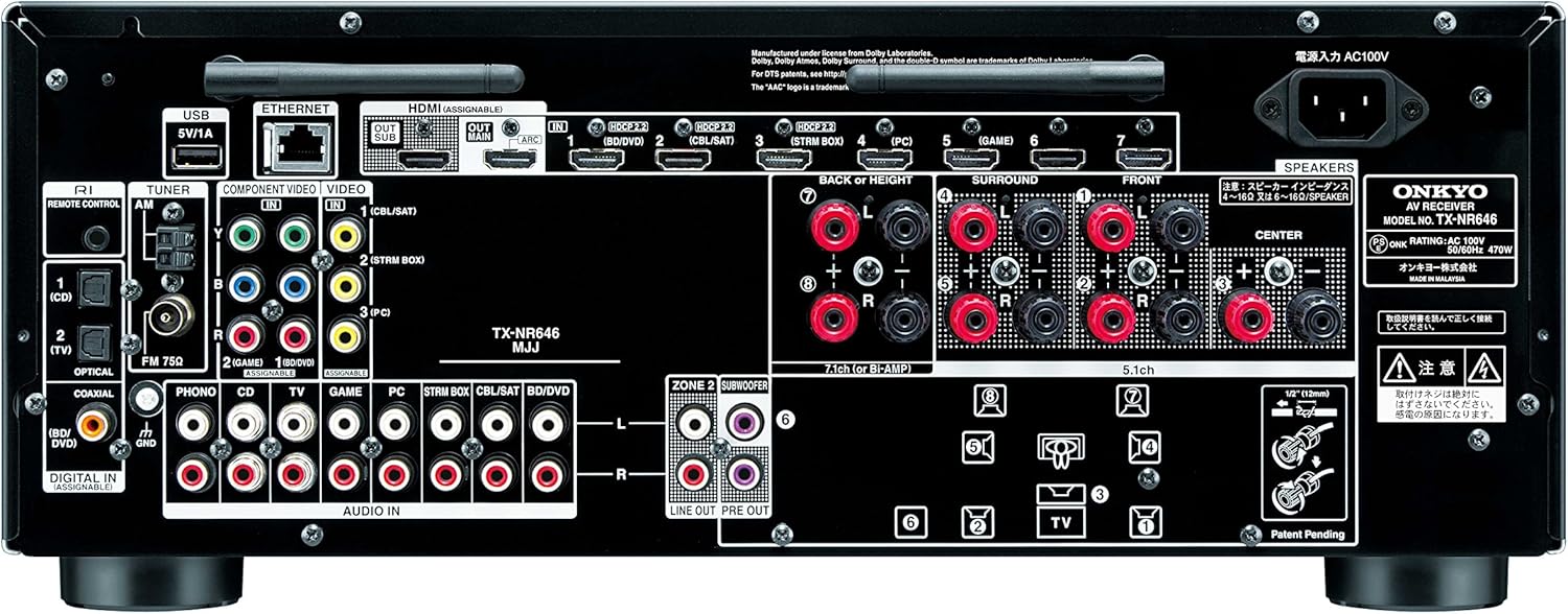 ONKYO 7.2ch AVセンター TX-NR646(B)