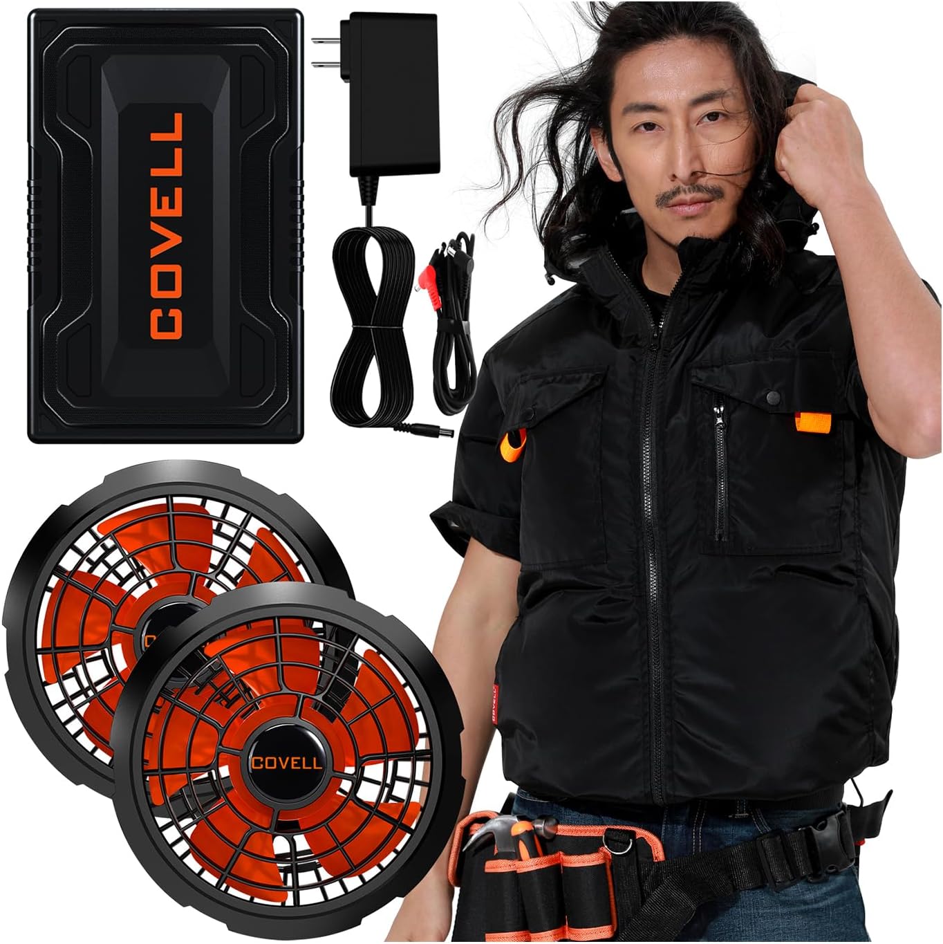 【2025年最新モデル】冷風服 ファン付きベスト 体感-15℃ 日本製ブラシレスファン/IP45防水/2.8H急速充電