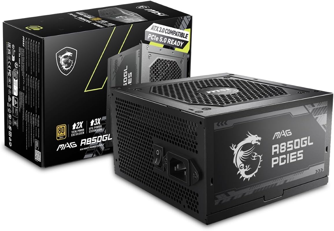 MAG A850GL 850W自作PC電源ユニット (80PLUS GOLD, PCIe5.0/ATX3.0対応)