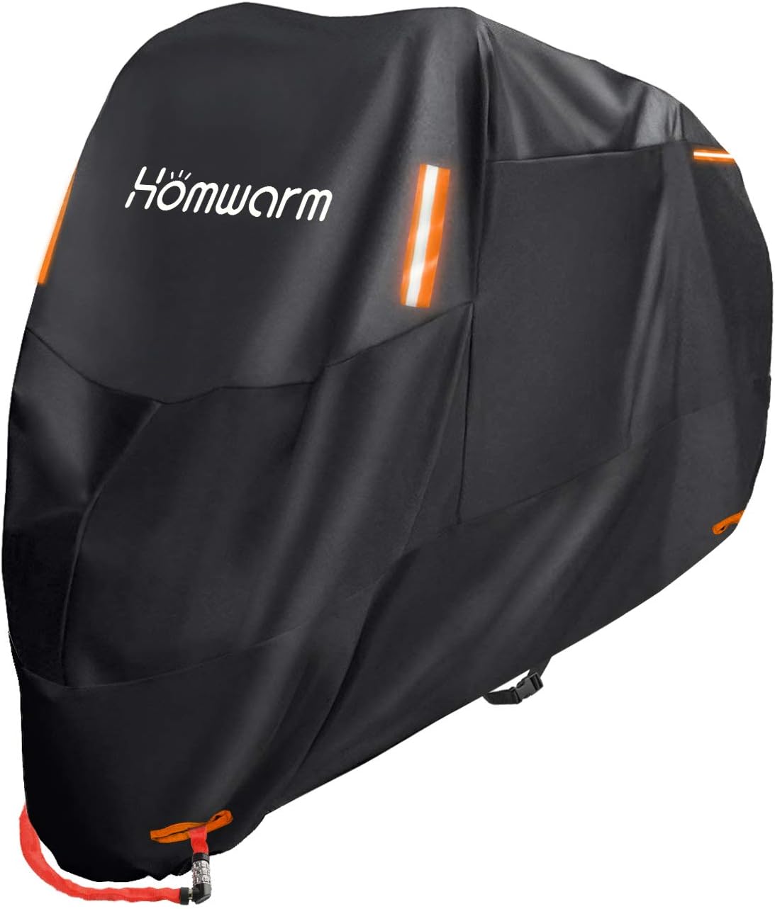 バイクカバー 300D防水 UVカット 収納バッグ付き (XXXL, ブラック)