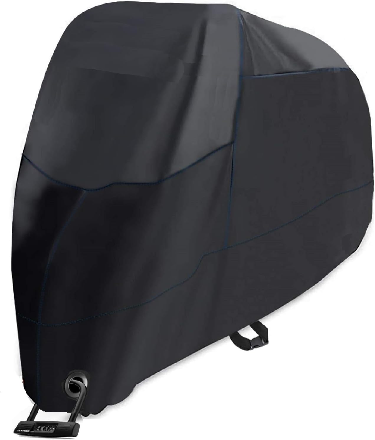 大型バイクカバー 防水 耐熱 210D 厚手 265x105x125cm UVカット 収納袋付き