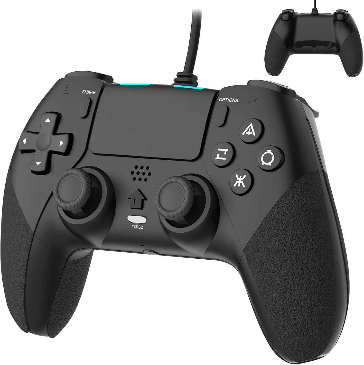 最新バージョン PS4有線コントローラー 背面ボタン付き USB接続 ブラック