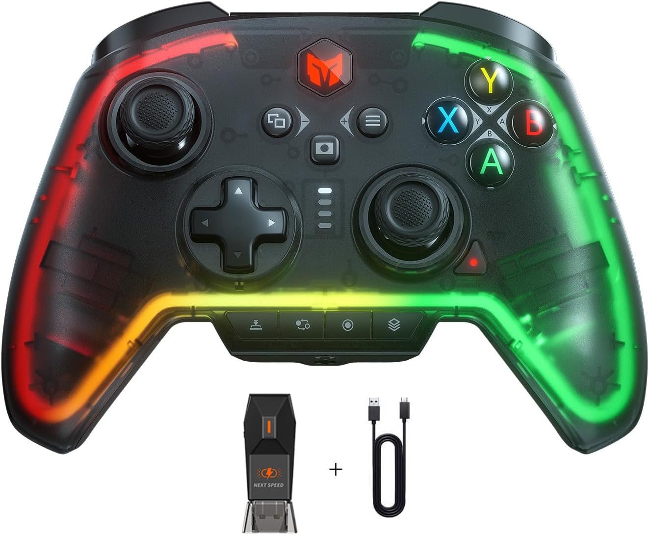 PC/スマホ用ワイヤレスゲームコントローラー RGB Rainbow 2 Pro 6軸センサー搭載