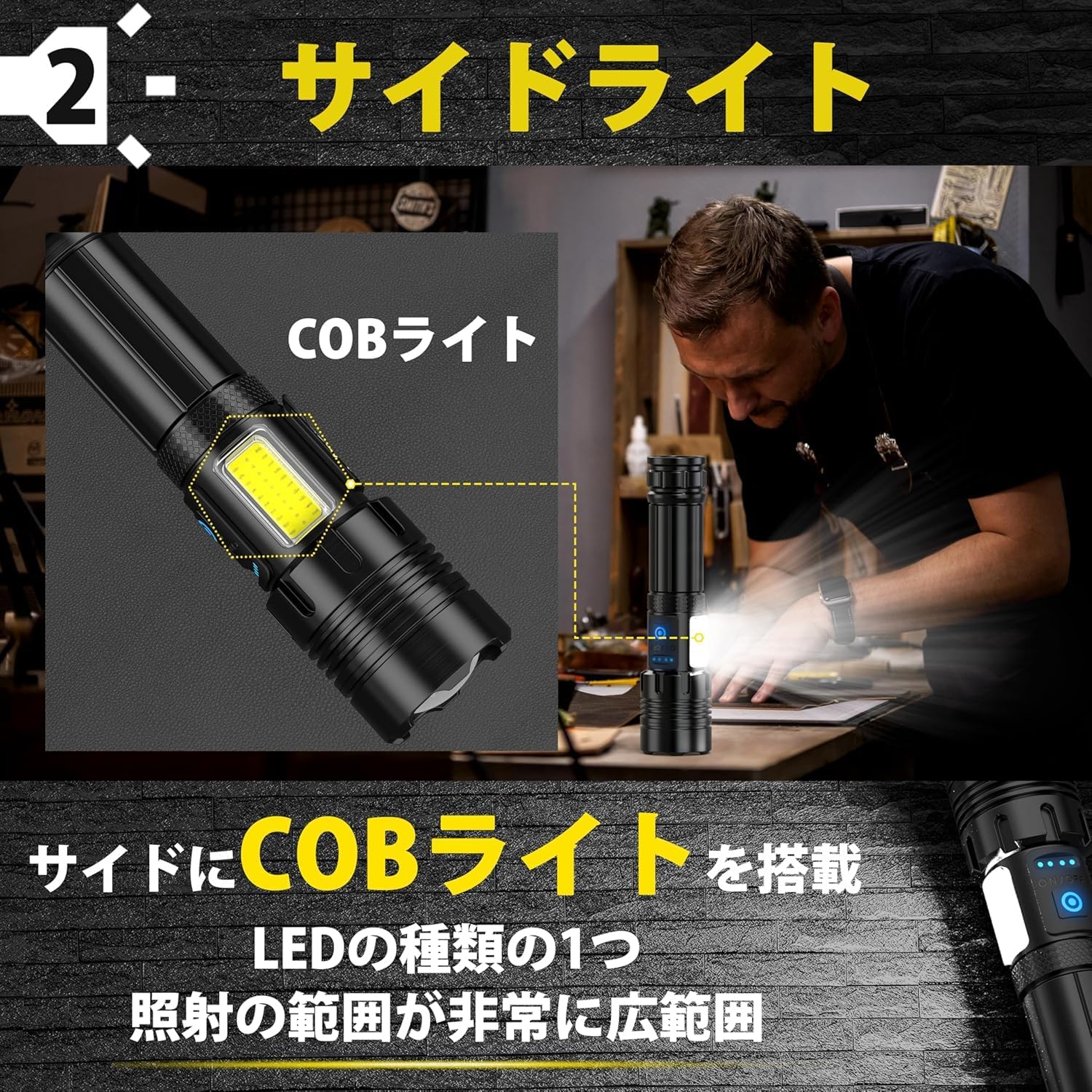 強力9100lm充電式懐中電灯【XHP160 LED・IPX6防水】ハンディライト・防災・地震・登山用