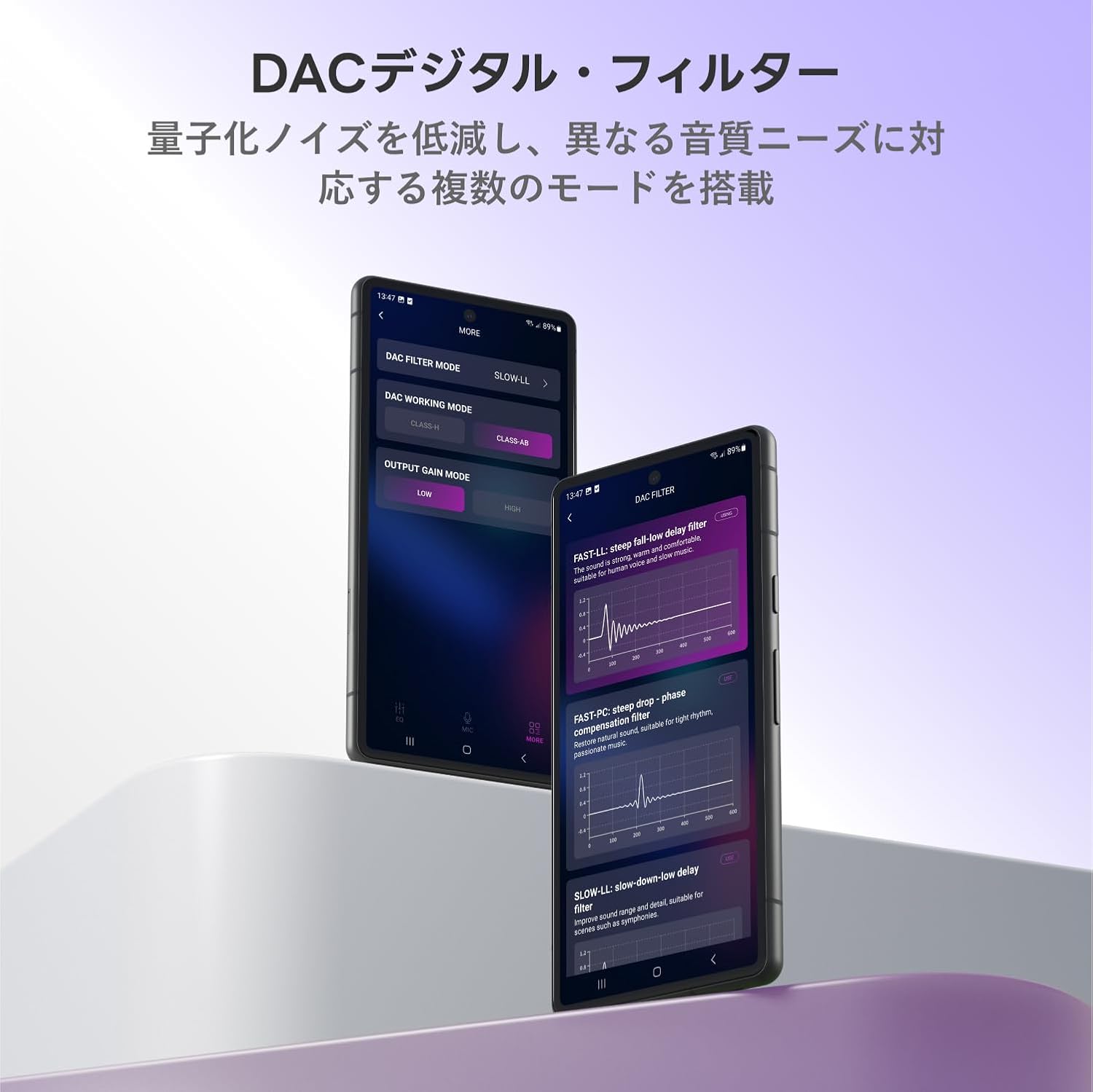 ポータブルDACアンプ 4.4mm/3.5mm 32bit/768kHz ハイレゾ対応 C-Cケーブル付 (ブルー)
