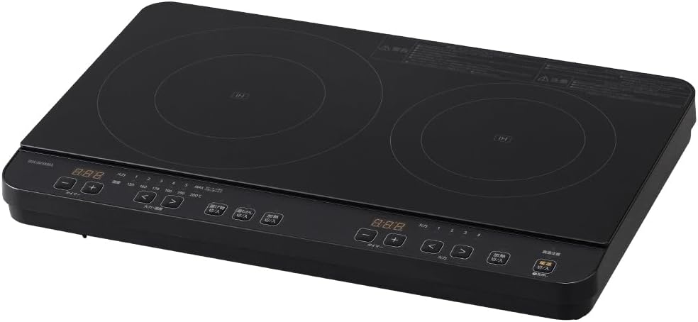 アイリスオーヤマ 2口IHコンロ ブラック IHK-WT41-B