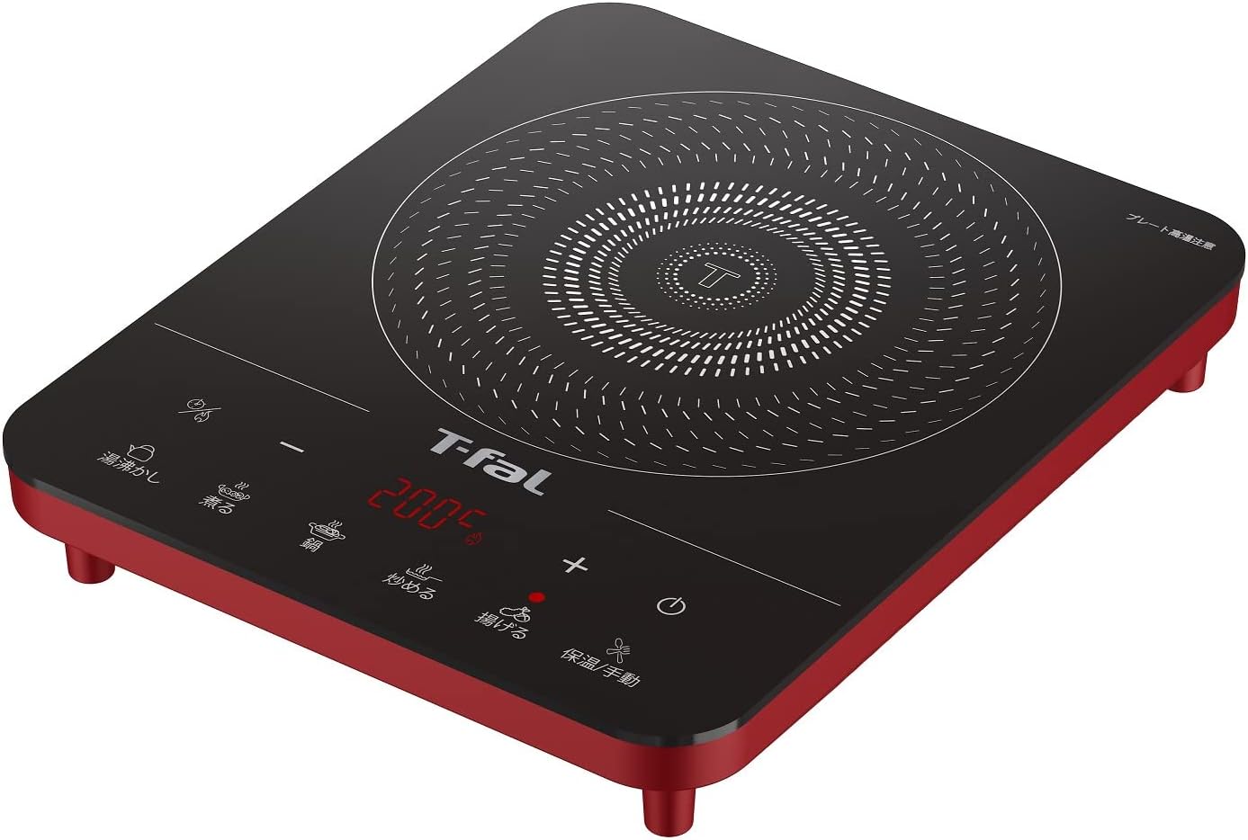 卓上IH調理器 1400W タッチパネル フルフラット IHクッキングヒーター リーガルレッド