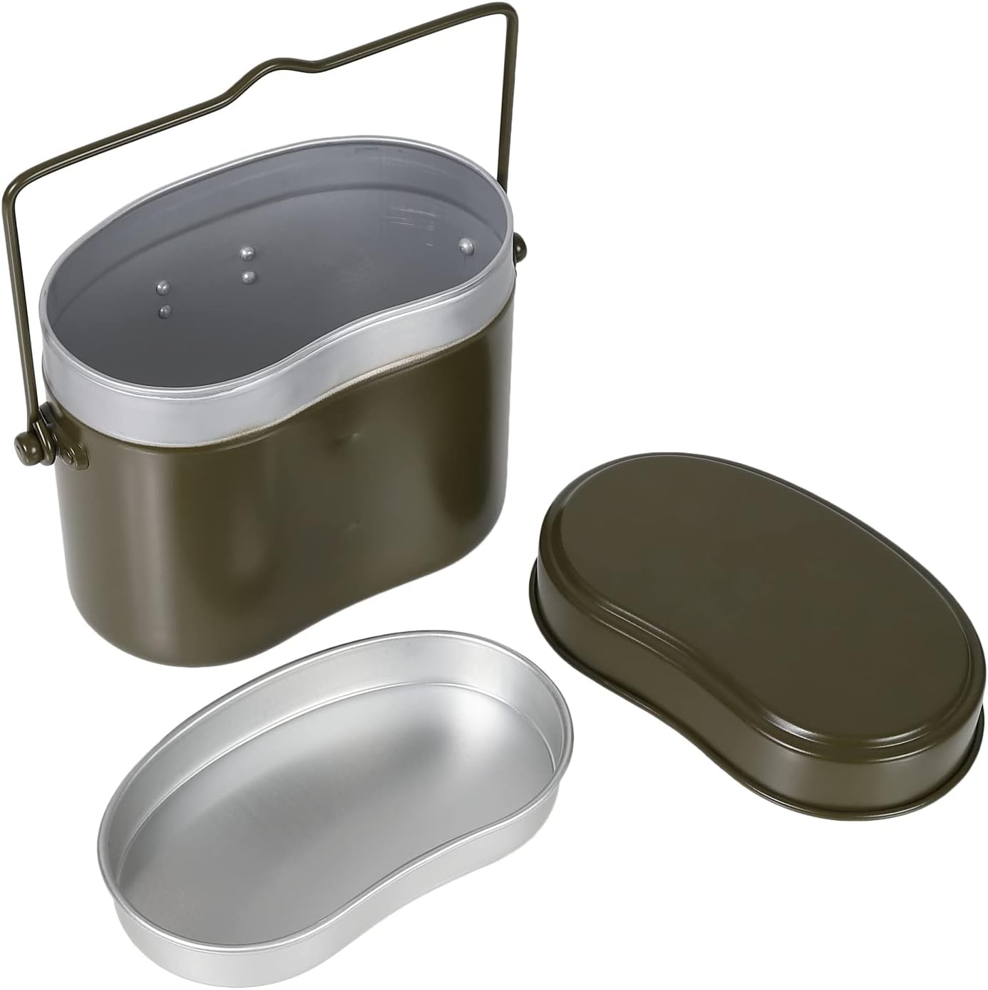 非常用オオイ金属製兵式飯ごう4合炊き・オリーブグリーン【アウトドア用】