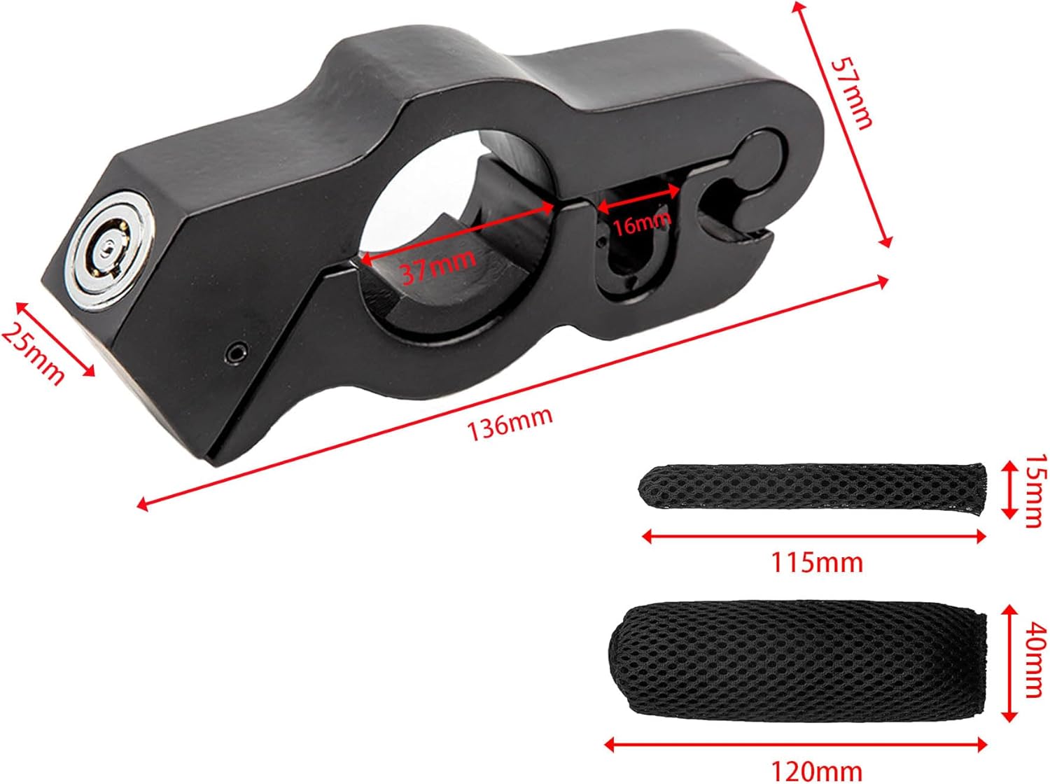 バイク盗難防止ディスクロック ブラック 取り付け簡単 汎用品