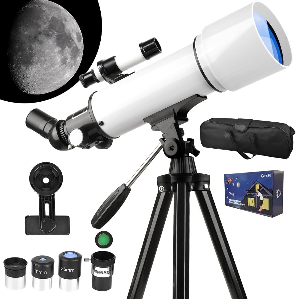 初心者向け天体望遠鏡セット 400倍 高倍率 口径70mm スマホ撮影対応 ハンドブック付き