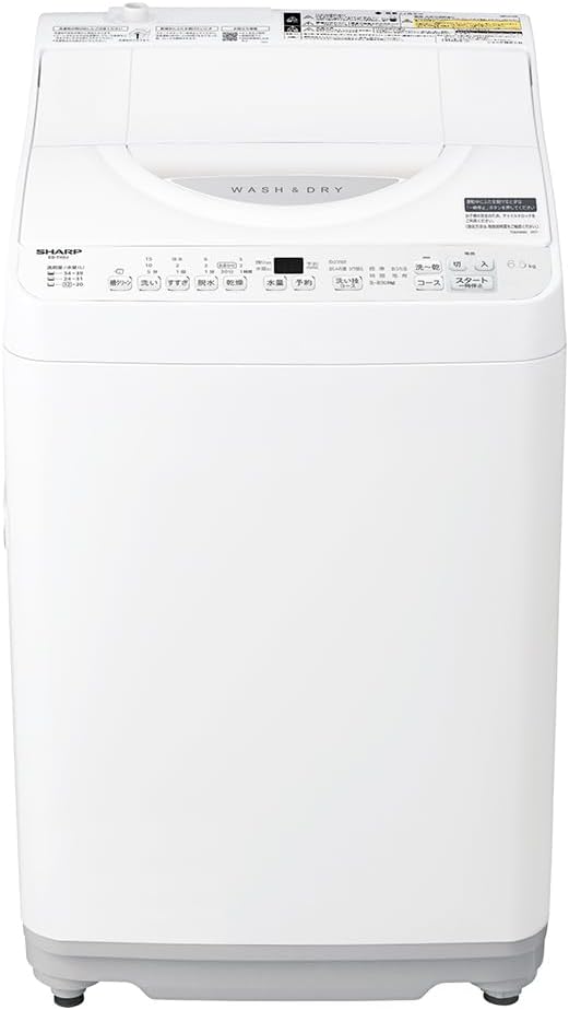 シャープ 洗濯乾燥機 6.5kg 洗濯 / 3.5kg 乾燥 穴なし槽 ステンレスホワイト