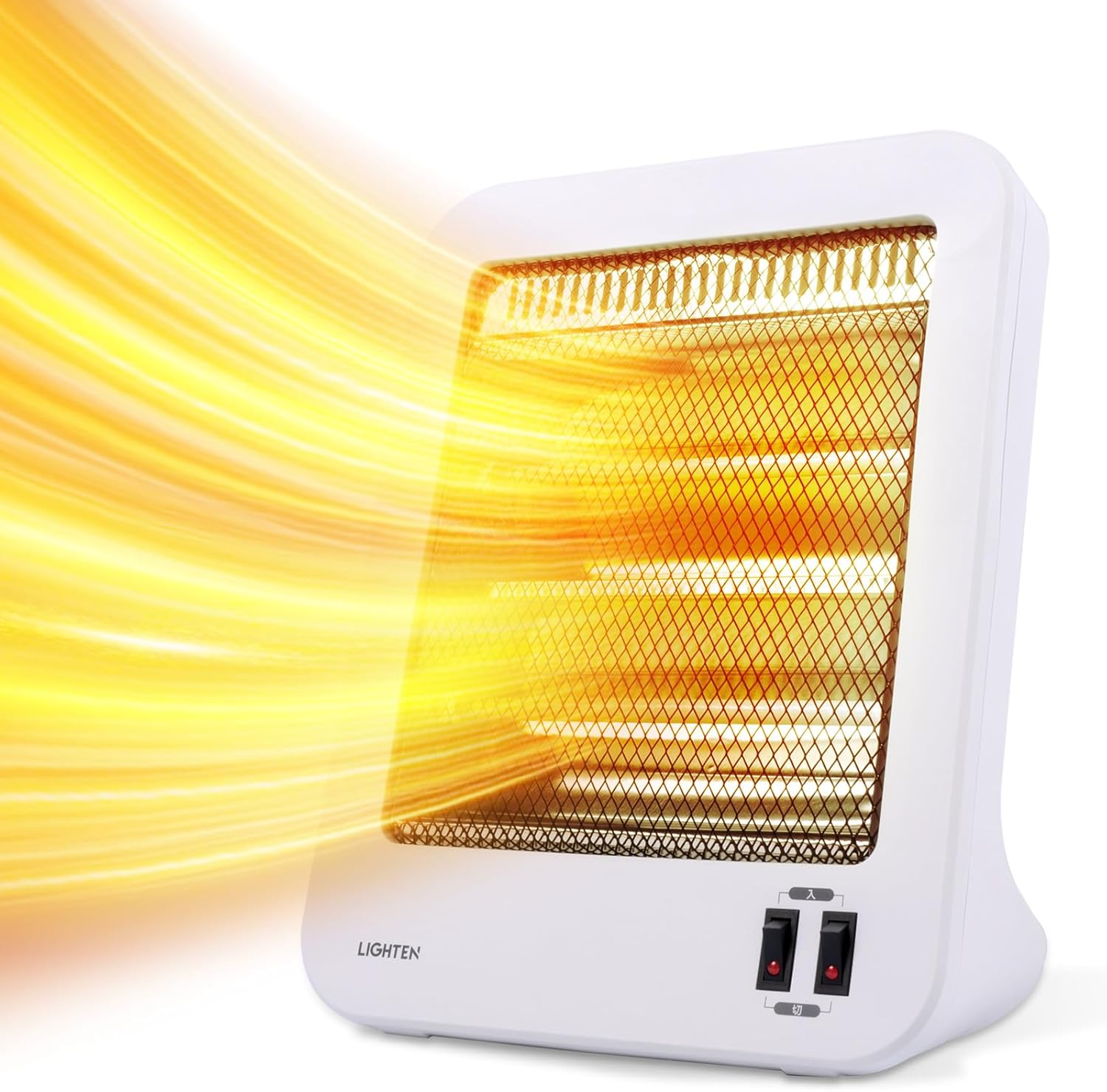 小型電気ストーブ ヒーター 400W/800W 遠赤外線 省エネ 静音 転倒OFF ホワイト