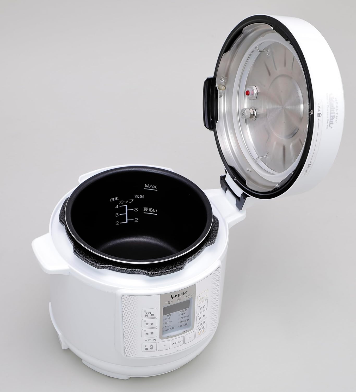 エムケー精工 電気圧力鍋 3L ホワイト 3〜4人用 ヘルシーマルチポット