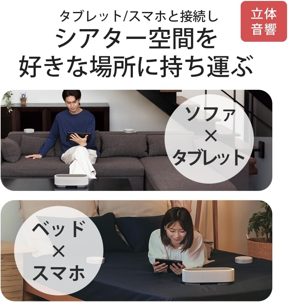 ポータブルシアターシステム HT-AX7：立体音響・コンパクトデザイン・30時間連続再生