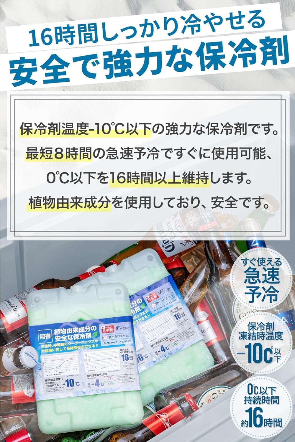 日本製 アイスパック 570g ノーザンクーラー 保冷剤 アウトドア用 長時間保冷 キャンプ・釣り用