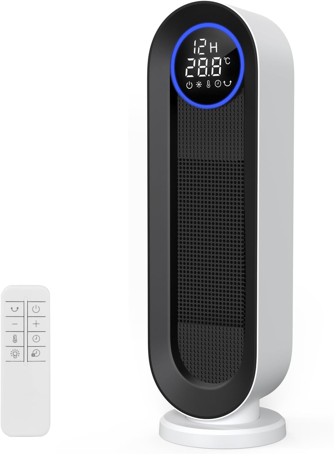 ECO恒温電気ヒーター 800W/1200W スリムタイプ リモコン付 暖房器具 (ブラック)