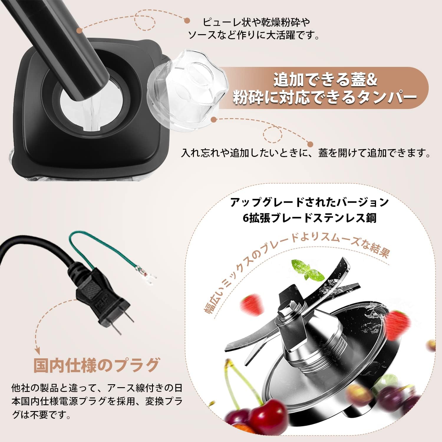 業務用ハイパワーブレンダー 1400W 2L 多機能 野菜・果物・氷も粉砕可