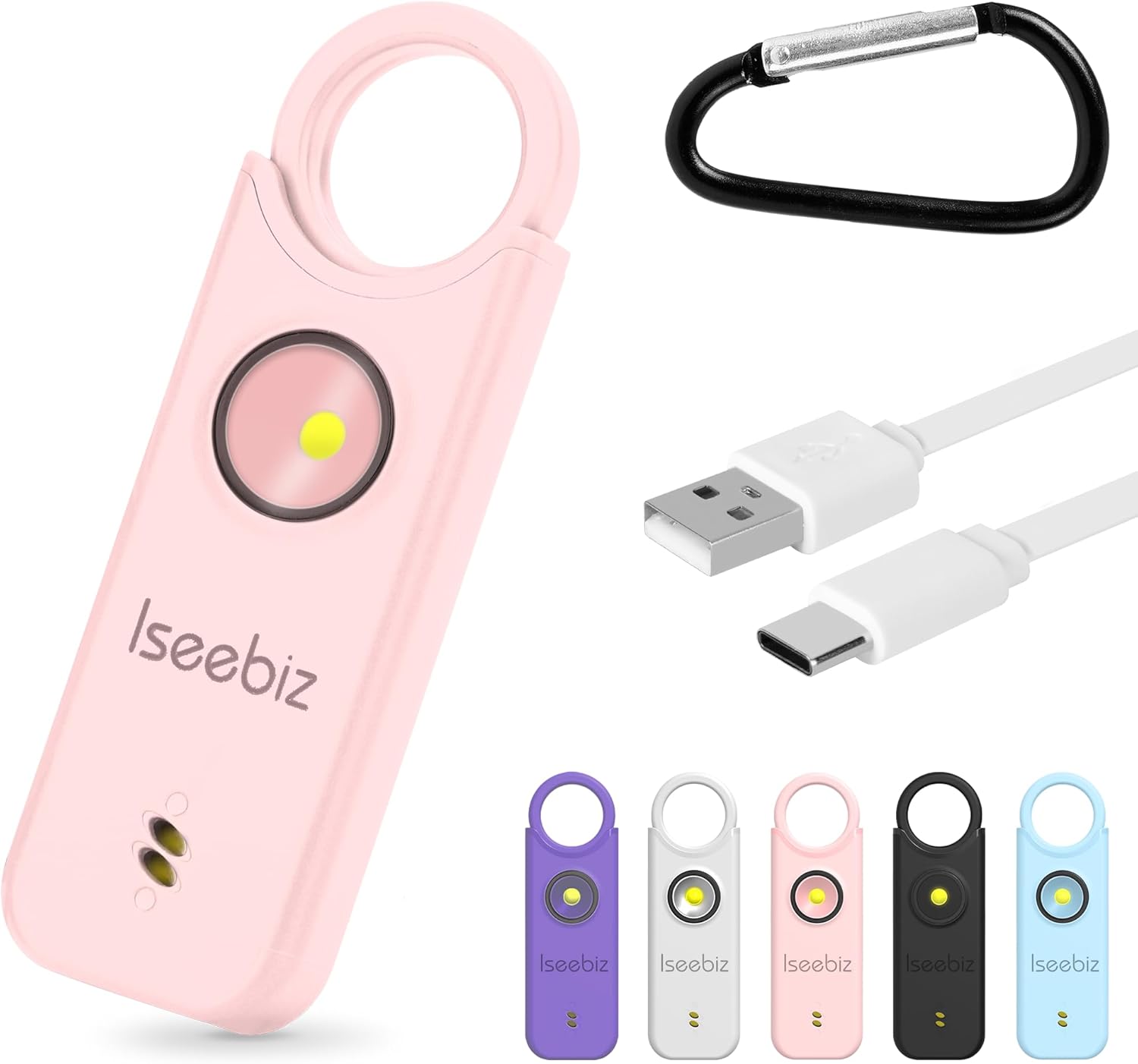 防犯アラーム 135dB 大音量 窓用 子供向け 振動センサー付き 照明付 充電式 (ピンク)